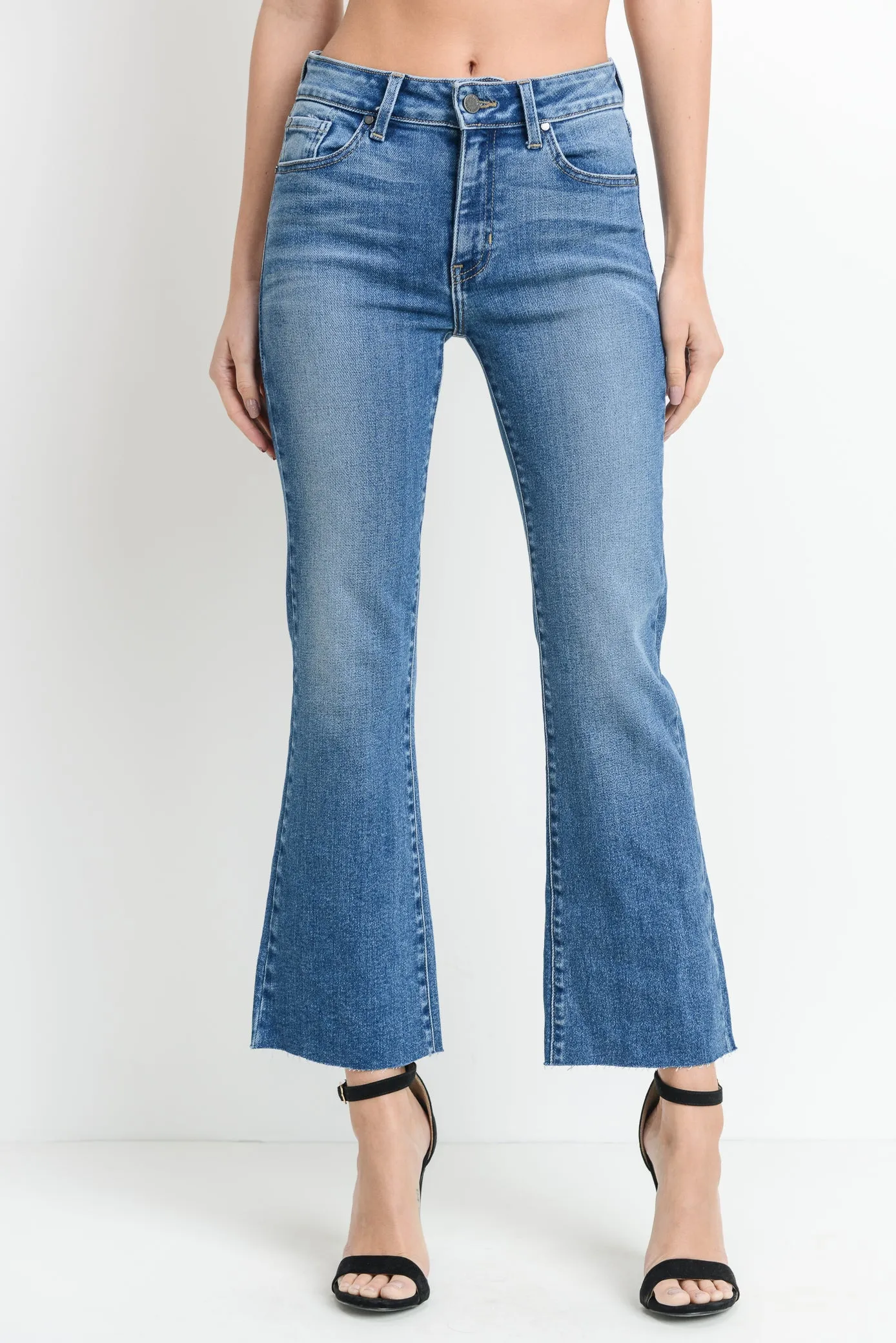 Scissor Cut Crop Flare Jeans