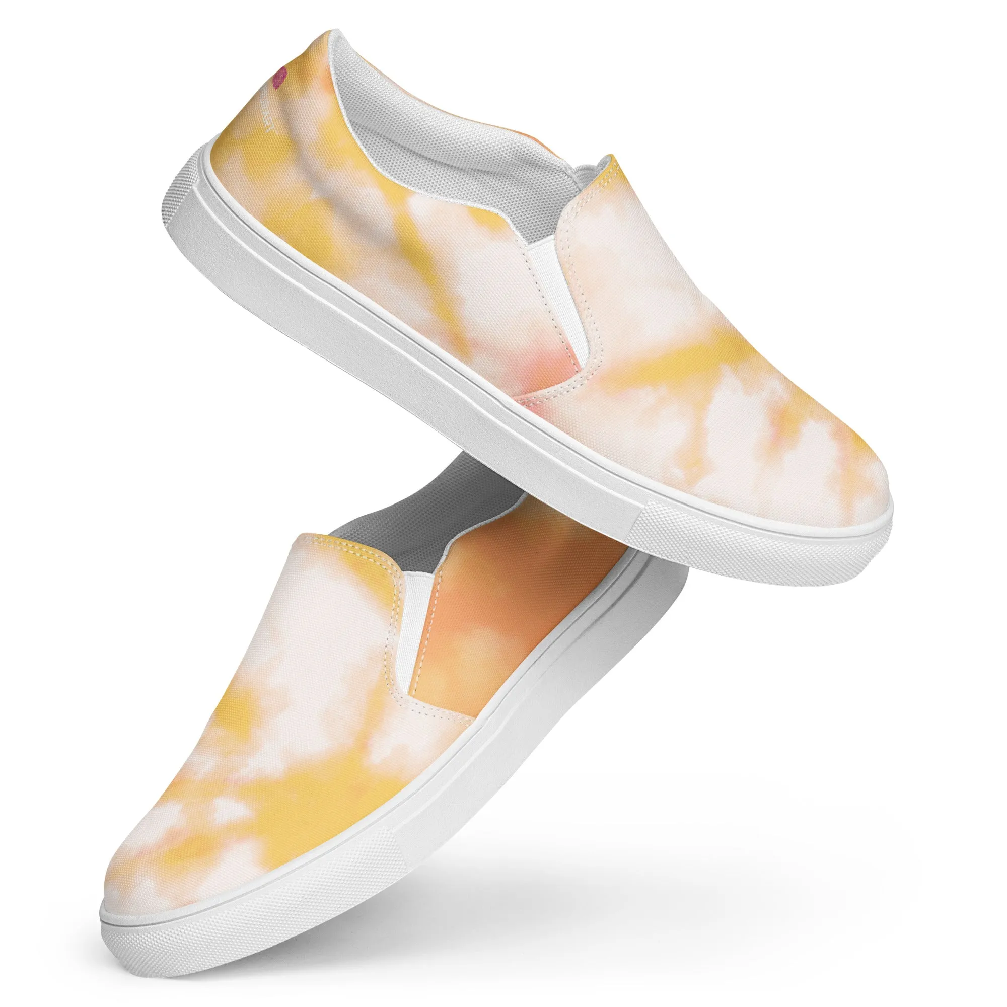 Sunset Tie Dye Women's Sneakers, Tie Dye Abstract Print Women’s Slip-On Canvas Shoes (US Size: 5-12)